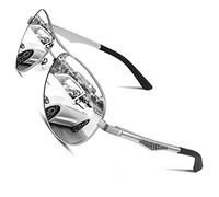 CGID GA61 Prima de aleación Al-Mg Pilot gafas de sol polarizadas UV400, bisagras de resorte duplicadas completas gafas de sol para Hombres Mujeres