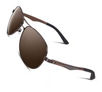 CGID GA61 Prima de aleación Al-Mg Pilot gafas de sol polarizadas UV400, bisagras de resorte duplicadas completas gafas de sol para Hombres Mujeres