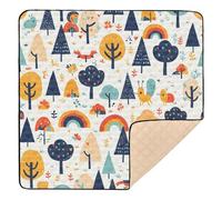 Cgiub Alfombra de juego para bebé con diseño de árbol y arco iris, 127 x 127 cm, impermeable, antideslizante, suave para bebés y niños pequeños que gatean