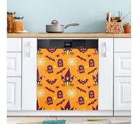 Cgiub Cubierta magnética para lavavajillas con diseño de casa de Halloween, imanes para lavavajillas, cubierta decorativa para refrigerador, electrodomésticos, decoración de panel, 58,42 x 66,04 cm