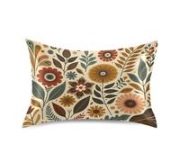 Cgiub Funda de almohada de satén con diseño de hojas de flores para cabello y piel, funda de almohada suave y refrescante con cierre de sobre, tamaño King, 50,8 x 101,6 cm