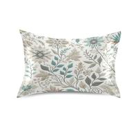 Cgiub Funda de almohada de satén de flores vintage para cabello y piel, funda de almohada suave y refrescante con cierre de sobre, tamaño King, 50,8 x 101,6 cm