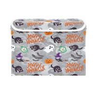 Cgiub Happy Halloween - Caja de almacenamiento con tapa y asas, plegable, de tela, organizador de armario, cesta grande para ropa, juguetes, para el hogar, dormitorio, estantes, oficina
