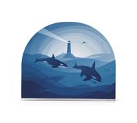 Cgiub Servilletero de ballenas para mesa, soporte de acrílico independiente, dispensador vertical de almacenamiento de pañuelos para mesa de comedor, bar, restaurante