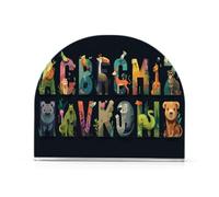 Cgiub Servilletero de letras de animales para mesa, soporte de servilletas acrílico independiente, dispensador vertical de almacenamiento de pañuelos para mesa de comedor, bar, restaurante