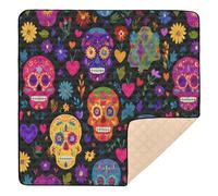 Cgiub Skulls - Alfombrillas de juego para bebé, 127 x 127 cm, impermeable, antideslizante, área de guardería suave para bebés y niños pequeños que gatean