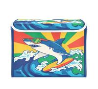 Cgiub Surfing Shark - Caja de almacenamiento con tapa y asas, plegable, de tela, organizador de armario, cesta grande para ropa, hogar, dormitorio, estantes, oficina