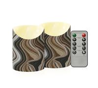 Cgiub Velas coloridas sin llama de mármol con temporizador, 2 unidades, funciona con pilas, parpadeantes, sin llama, velas LED para decoración de hogar, boda, chimenea