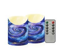 Cgiub Velas mágicas sin llama de nebulosa con temporizador, 2 unidades, funciona con pilas, parpadeantes, sin llama, velas LED para decoración de hogar, boda, chimenea