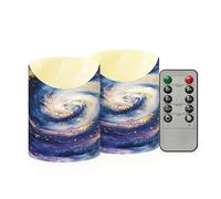 Cgiub Velas mágicas sin llama de nebulosa con temporizador, 2 unidades, funciona con pilas, parpadeantes, sin llama, velas LED para decoración de hogar, boda, chimenea