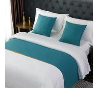 CGJseFH cubrecama, Camino de Cama, Doble, Reina, Rey, Moderno y Ligero Hotel Lujo, Bufanda for tamaño King, Color sólido, Suave cómodo Caminos Bufandas(Light Blue,50 * 50cm(Pillow Case))