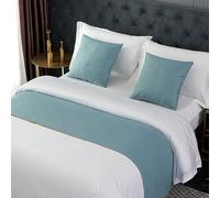 CGJseFH cubrecama, Camino de Cama, Doble, Reina, Rey, Moderno y Ligero Hotel Lujo, Bufanda for tamaño King, Color sólido, Suave cómodo Caminos Bufandas(Light Green,50 * 180cm for 120cm Bed)