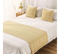 CGJseFH cubrecama, Camino de Cama Hotel, Funda Punto Color sólido, Bufandas for for el hogar, colchas, Bufanda, for, Decoraciones for Ropa(Yellow,30x50cm Pillowcase)