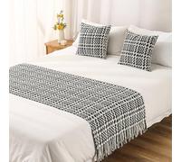 CGJseFH cubrecama, Camino de Cama Hotel, Funda Punto Color sólido, Bufandas for for el hogar, colchas, Bufanda, for, Decoraciones for Ropa(A Black,45x45cm Pillowcases)