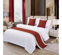 CGJseFH cubrecama, Camino de Cama Verde for matrimonial/Queen, Protector Colcha, Funda Empalme algodón/Lino, Bufanda for, for pies, Bufandas for Dormitorio, Hotel, Boda(Red,50 * 240cm for 180cm Bed)