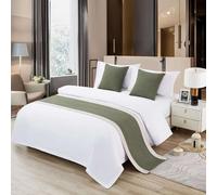 CGJseFH cubrecama, Camino de Cama Verde for matrimonial/Queen, Protector Colcha, Funda Empalme algodón/Lino, Bufanda for, for pies, Bufandas for Dormitorio, Hotel, Boda(A Green,50 * 50cm(with Core))