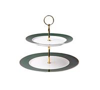 CGJseFH soporte para tartas, Elegante mango de cerámica, mesa postre desmontable 2 capas, soporte exhibición for pastel, bandeja for té la tarde, for, for