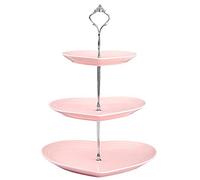 CGJseFH soporte para tartas, Plato creativo for fruta de tres capas cerámica europea, bandeja for pastel, soporte for postre, galleta y caramelo
