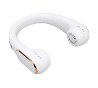 CGJseFH ventilador de cuello, Cómodo ventilador sin hojas Ventilador LED Pantalla digital inteligente Batería 4 velocidades Reducción de ruido Enfriamiento rápido(White)