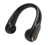 CGJseFH ventilador de cuello, Cómodo ventilador sin hojas Ventilador LED Pantalla digital inteligente Batería 4 velocidades Reducción de ruido Enfriamiento rápido(Black)