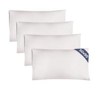 CGK - Juego de 4 fundas de almohada tamaño King de 50 x 90 cm con cierre de sobre, microfibra cepillada, suave, resistente a las arrugas y a la decoloración, transpirable, hipoalergénica y con