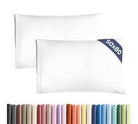 CGK Unlimited Funda de Almohada 50x80 Blanco- Set de 2 Fundas de Microfibra Suaves, Cómodas y Lavables a Máquina - Fundas 50x80 Blanco para una Experiencia de Confort y Elegancia