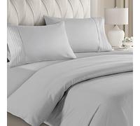 CGK Unlimited Juego de edredón doble gris - Juego de ropa de cama doble 3 piezas con fundas de almohada - Microfibra de lujo ultra suave antialérgica sin planchado