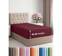 CGK Unlimited Sábana Bajera Ajustable con Bolsillo Extra Profundo, Solo sábana Bajera Individual, sábana Bajera con Bolsillos Extra Profundos tamaño Twin XL, se Adapta a colchones de 18 a 24 Pulgadas