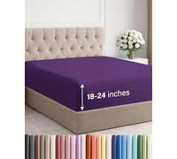 CGK Unlimited Sábana Bajera Ajustable con Bolsillo extraprofundo - Solo sábana Bajera Individual - Sábana Bajera tamaño Queen con Bolsillos extraprofundos - Se Adapta a colchones de 18 a 24 Pulgadas