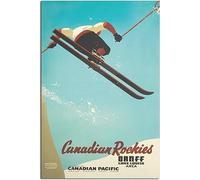 cgltd Cuadros decorativos Banff Canada Lake Louise Canadian Rockies Ski Canadian Pacific Vintage Travel Poster Posters en la decoración de la pared Art Mural Painting Canvas Sin marco 40x60cm