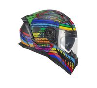 CGM 311X BLAST SKULL Moto Integral Casco Negro Azul Rojo Mate