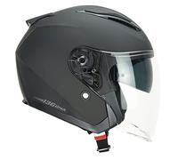 CGM Casco Abierto 136A DNA Mono Negro Mate, XXL (62-63 cm)