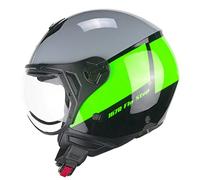 CGM Casco Abierto 167R FLO Step, Color Gris y Verde, Talla XL (60 cm)