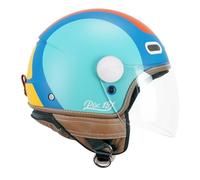 CGM Casco Abierto 191G Pix Sprint Celeste Naranja Mate Largo, S (55 cm)