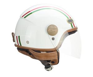 CGM Casco Abierto 191I Pix IT Verde, Blanco, Rojo Largo, XL (58 cm)