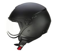 CGM Casco de Cara Abierta, 167 A FLO Mono Negro Mate Moldeado, M2 (57-58 cm)
