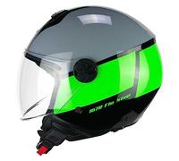 CGM Casco de Cara Abierta, 167R FLO Step Gris Verde Contorneado, M1 (56 cm)