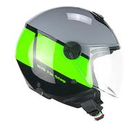 CGM Casco de Cara Abierta, 167R FLO Step Gris Verde Largo, S (55 cm)
