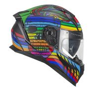 CGM Casco Full Face 311X Blast Skull Negro, Azul, Rojo Mate, S (55-56 cm)