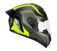 CGM Casco Full Face 330G Riot Sport Negro y Amarillo neón Mate, L (59-60 cm)