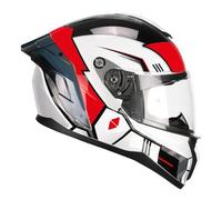 CGM Casco Full Face 330S Riot Space, Blanco, Negro y Rojo, XS (53-54 cm)