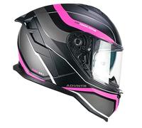 CGM Casco Full Face 363X Shot Run Negro Fucsia neón Mate, XS (53-54 cm)