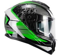 CGM Casco Integral, 360S KAD Race Gris Verde, Talla L (59-60 cm)