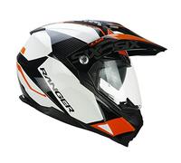 CGM Casco Integral, 666G Twin Ranger, Blanco Naranja, XS (53-54cm)