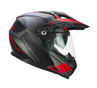 CGM Casco Integral, 666G Twin Ranger, Negro y Rojo Mate, S (55-56 cm)