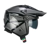 CGM Casco Jet, 155S Rush Race, Negro Grafito, M (57-58 cm)