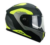 CGM Casco Modular, 507G Pincers Race, Grafito Amarillo neón Mate, XL (61-62cm)