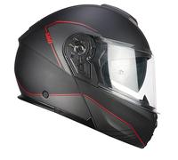 CGM Casco Modular 560G Mad Ride Negro Rojo Mate, S (55-56cm)