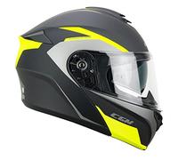 CGM Casco Modular, 568G ber DRESDA Grafito Amarillo neón Mate, M (57-58 cm)