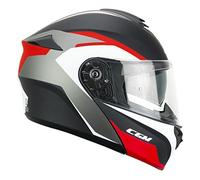 CGM Casco Modular, 568G ber DRESDA Negro Rojo Mate, L (59-60 cm)